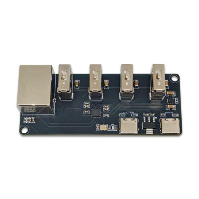CH339F 4 Port Metal USB Ethernet Hub Adapter 4 Port 2.0 Expansion Module for Office and Home Use Metal Housing to Ethernet Adapter Hub