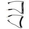 CHICIRIS Camera Flash Cable with Screw Lock Sleeve, Easy to Operate Coiled Cord for Triggering Flashes, 2 X 3.5mm to PC Flash Sync Cable view 1