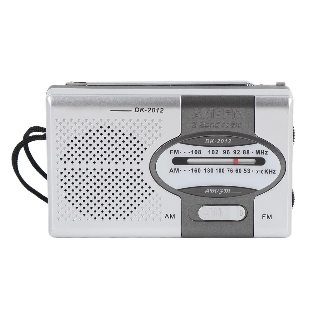 Wisoqu Portable Radio, AM FM Pocket Transistor Radio with Speaker and Earphone Jack, for Outdoor Travel and Home Use (Silver Grey)