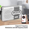Wisoqu Portable Radio, AM FM Pocket Transistor Radio with Speaker and Earphone Jack, for Outdoor Travel and Home Use (Silver Grey) view 4