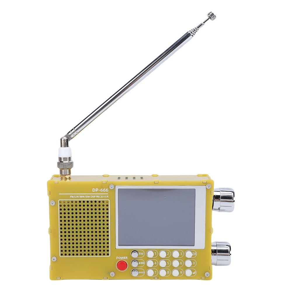 Zunate Portable Shortwave Radio, AM FM LW SW World Band Radio, RDS Data Display, Automatic Manual Station Scanning, Portable Pocket Radio for Kitchen, Desk, Bedroom, Office, Outdoors (Yellow)