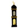 eMart4U Al Minar Masjid Structure with LED Lights & Hilal, MDF Decorative Lighting for Home & Mosque (Black Minar) view 1