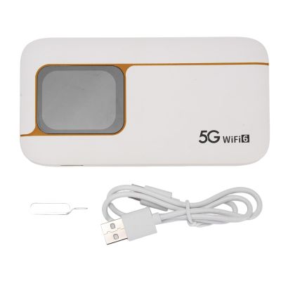 5G Mobile Hotspot WiFi 6 2.01 Inch Touch Screen 7100mAh Portable Mobile Router with Sim Card Slot Supports 16 Devices for Home