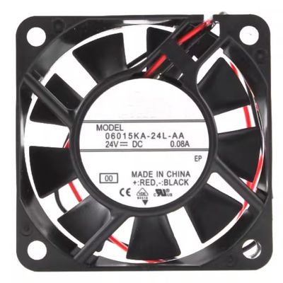 06015KA-24L-AA DC 24V 0.08A 60x60x15mm 2-Wire Cooler Fan