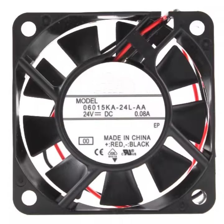 06015KA-24L-AA DC 24V 0.08A 60x60x15mm 2-Wire Cooler Fan