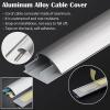 1 1/5in 2in 2 4/5in Outer Width Metal Cable Concealer, Black Cord Hider Floors for Computer Desk/Computer Room, Self Adhesive Floor Cable(A- 5 PCS,L x Outer Width 79in x 2in) view 3
