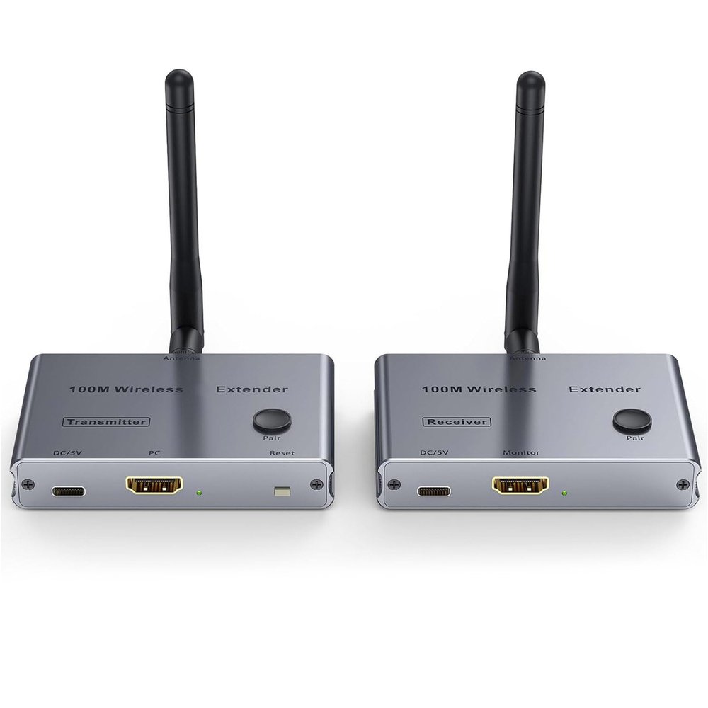 Yunseity Wireless Sound Adapters Kit, 4K 30Hz Transmitter Receiver 100M Low Latency for Home Theater Speaker, Dual Band Wireless Adapter Kit with 5.3 Receiver