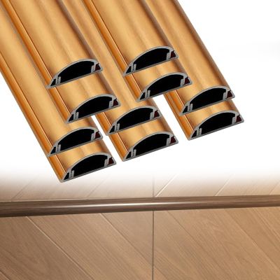 1 1/5in 2in 2 4/5in Width Large Capacity Floor Cable Cover, Cables Management Hide Cords On Floor, Metal Cable Shield Cord Cover for Businesses(A- 10 PCS,L x Outer Width 12in x 2.8in)