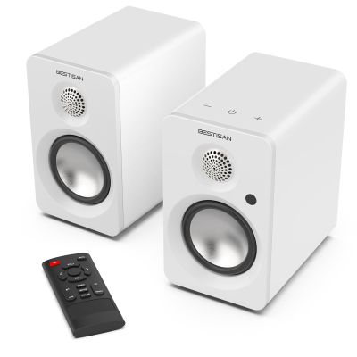 BESTISAN Bluetooth Bookshelf Speakers, 30W X 2 Powered TV Speakers with 3 Inch Woofer, Turntable Speakers with ARC/AUX/Type-C/Bluetooth 5.4/Subwoofer Line Out for PC and TVs
