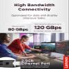Lenovo ThinkPad Thunderbolt 5 Smart Dock 7500, 120Gbps Data Transfer, 180W Power Delivery, Multiple Display Support, 2.5Gbps Ethernet, Black view 4