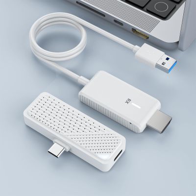 Type-C Wireless HDMI Transmitter and Receiver for iPhone & Laptop, 50M/165FT Type C Wireless HDMI Projector, 1080P@60Hz Output, Plug&Play 2.4G/5G for Streaming Video/Audio to HDTV/Monitor/Projector