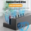 120TB Hard Drive Enclosure Copier, 5 Bay HDD Enclosure, 5Gbps Transfer Speed, Offline Cloning Operation, USB 3.0 High-Speed Transfer Interface, Clone Progress Display, for 2.5" 3.5" SATA SSD/HDD view 4