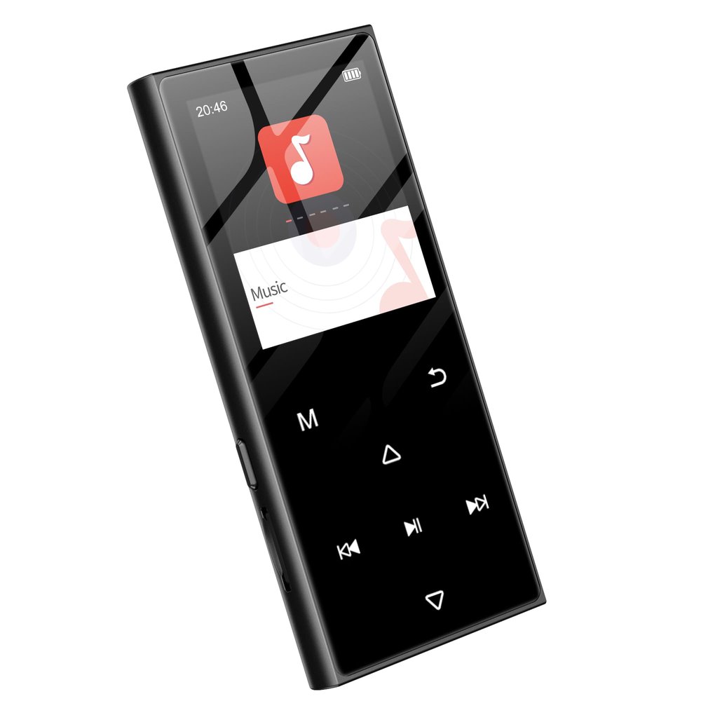 128GB MP3 Player with Bluetooth 5.3 - SWOFY D50 Music Player with Built-in HD Speaker, FM Radio, Voice Recorder, HiFi Sound, E-Book, Earphones Included