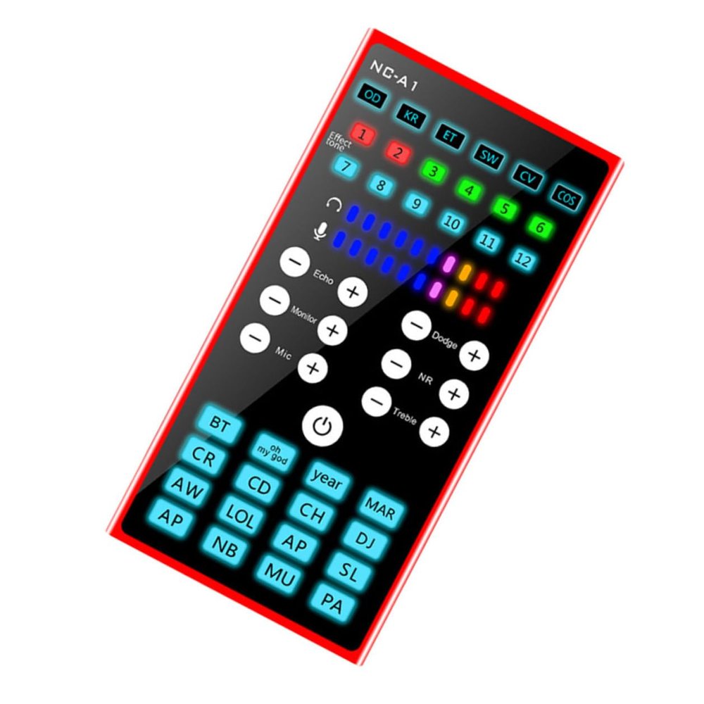 BESPORTBLE Portable Live Sound Card Mixer with Dual Dsp Noise Reduction Use Audio Interface for Phone and Computer Streaming Recording Karaoke Gaming and Entertainment