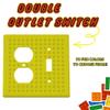 Building Brick Light Switch Cover Plate - Compatible with Standard Construction Blocks - Double Outlet/Single Pole Switch (Purple Blue Shimmer) view 2