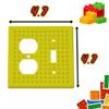 Building Brick Light Switch Cover Plate - Compatible with Standard Construction Blocks - Double Outlet/Single Pole Switch (Purple Blue Shimmer) view 3