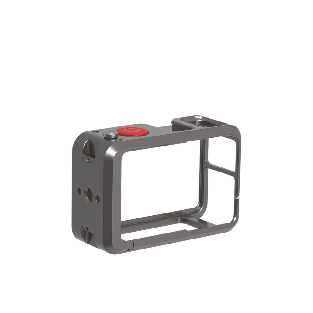 Compatible for DJI OSMO Action 3/4/5 Pro - Aluminum Alloy Frame Case, Double Cold Shoe Protective Shell