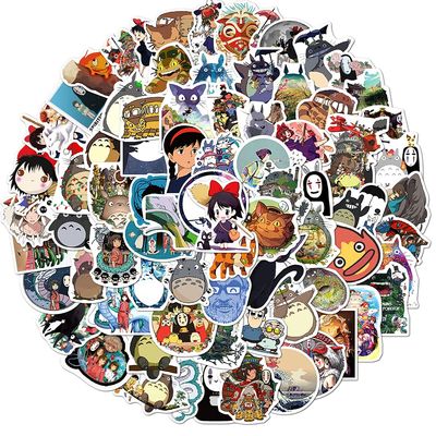100Pcs Janpanese Anime Cartoon Sticker for Kids, Cute Cartoon Waterproof Vinyl Stickers for Adult Teen Girl Water Bottle Laptop Phone Computer Guitar Notebook Skateboard Scrapbook Helmet