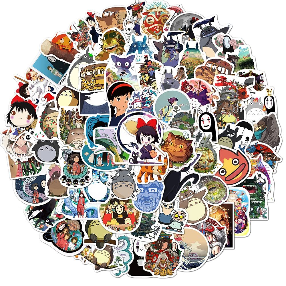 100Pcs Janpanese Anime Cartoon Sticker for Kids, Cute Cartoon Waterproof Vinyl Stickers for Adult Teen Girl Water Bottle Laptop Phone Computer Guitar Notebook Skateboard Scrapbook Helmet