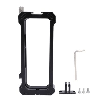 Action Camera Frame with 1/4 Inch Screw Port and Cold Shoe for X4 Panoramic Camera - Durable Aluminum Alloy, Tool - Installation, Versatile Mounting Options