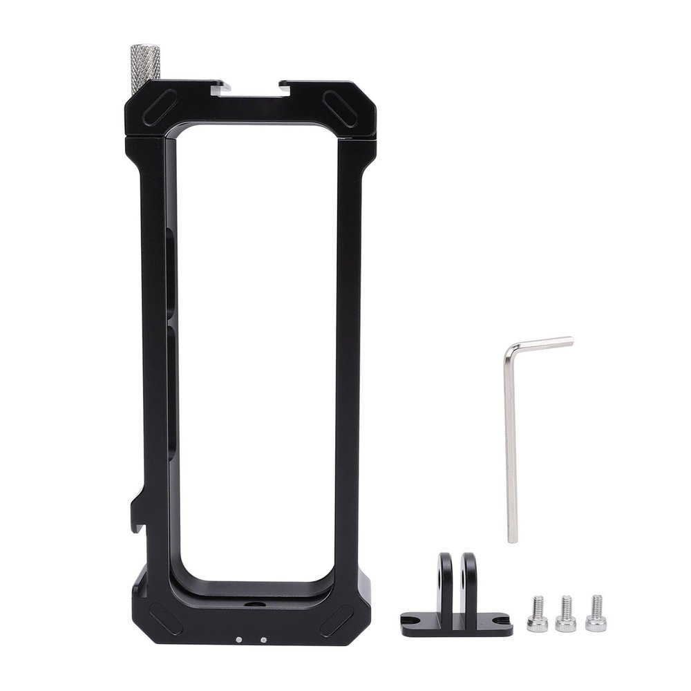 Action Camera Frame with 1/4 Inch Screw Port and Cold Shoe for X4 Panoramic Camera - Durable Aluminum Alloy, Tool - Installation, Versatile Mounting Options