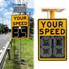 Solar Powered Radar Speed Sign - Outdoor LED Traffic Warning Indicator with Accessories, 24"x35"/20"x27" - Car Speed Testing Radar Detection Device view 1