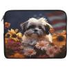 Shih Tzu Dog and Flowers Laptop Sleeve Case 17inch, Shockproof Protective Case, 10-17 Inch Computer Sleeve, Water Resistant Laptop Briefcase for Men Women Compatible with MacBook Air/Notebook/Tablet view 1
