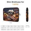 Shih Tzu Dog and Flowers Laptop Sleeve Case 17inch, Shockproof Protective Case, 10-17 Inch Computer Sleeve, Water Resistant Laptop Briefcase for Men Women Compatible with MacBook Air/Notebook/Tablet view 2
