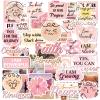Eclazul Pink Vision Board Supplies - 50 Pcs Travel Motivational Scrapbook Stickers Bulk for Adults Women Girls Journal Planner Affirmation Inspirational Decals Gift for Book Water Bottle Keyboard view 1
