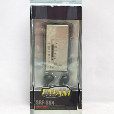 SRF-S84 Mini Pocket Portable Radio, Portable AM FM Stereo Radio Shortwave,with Bass Stereo Earphone Plug Set Earphone for Household Travel(Golden)