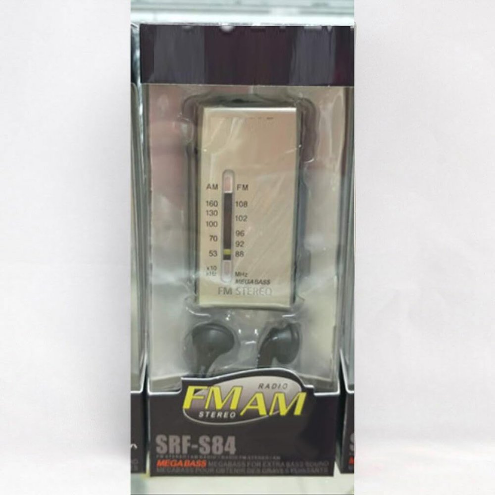 SRF-S84 Mini Pocket Portable Radio, Portable AM FM Stereo Radio Shortwave,with Bass Stereo Earphone Plug Set Earphone for Household Travel(Golden)