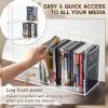 CroBlissful 2 Pcs Acrylic Dvd Storage Box Clear Acrylic Stackable Dvd Holder Racks with Cutout Carrying Handles Organizer Shelf for Theatre Room Media Cds Movie Cases Dvds view 4