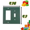 Building Brick Light Switch Cover Plate - Compatible with Standard Construction Blocks - Double Switch Decora (Dark Gray) view 3