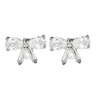 Glittering Bows-Shaped Headphone Accessory Alloy Clip with Secure Music Device Attachment (115 Chars) Zirconia Headphone Clasps