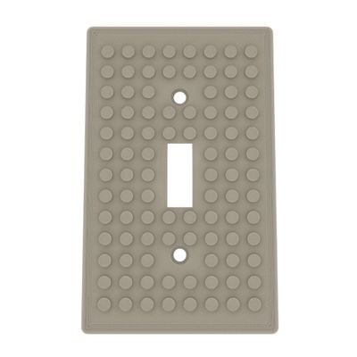 Building Brick Light Switch Cover Plate - Compatible with Standard Construction Blocks - Single Switch (Matte Bone White)