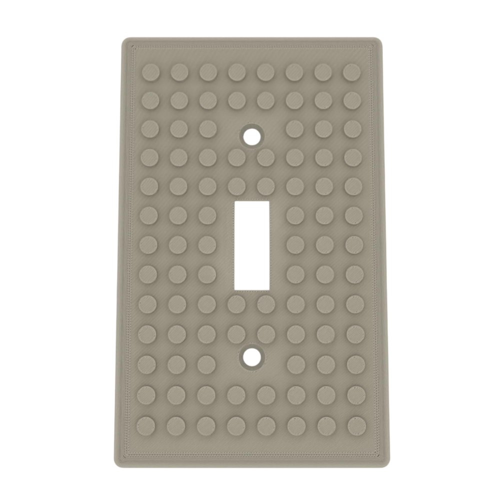 Building Brick Light Switch Cover Plate - Compatible with Standard Construction Blocks - Single Switch (Matte Bone White)