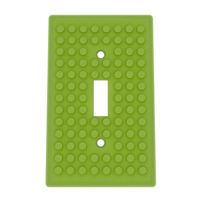 Building Brick Light Switch Cover Plate - Compatible with Standard Construction Blocks - Single Switch (Matte Apple Green)