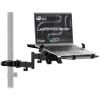 WALI Laptop Pole Mount, Adjustable Laptop Arm Holder Fits 10"-15.6" Laptops, 2-in-1 Full Motion Monitor Mount with Removable Tray, VESA 75x75 or 100x100 mm, Holds up to 15.4lbs(011ARMLPN), Black view 1