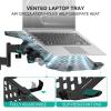 WALI Laptop Pole Mount, Adjustable Laptop Arm Holder Fits 10"-15.6" Laptops, 2-in-1 Full Motion Monitor Mount with Removable Tray, VESA 75x75 or 100x100 mm, Holds up to 15.4lbs(011ARMLPN), Black view 4