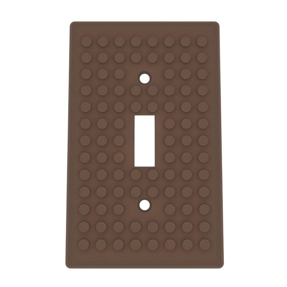 Building Brick Light Switch Cover Plate - Compatible with Standard Construction Blocks - Single Switch (Matte Dark Chocolate)