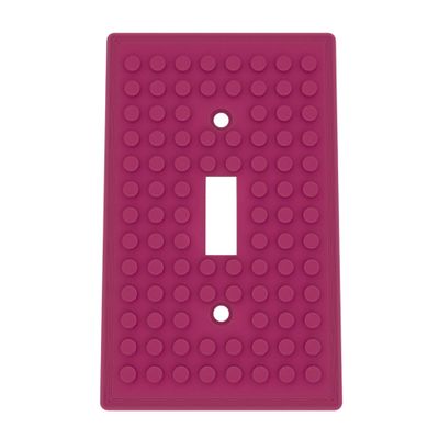 Building Brick Light Switch Cover Plate - Compatible with Standard Construction Blocks - Single Switch (Matte Plum)