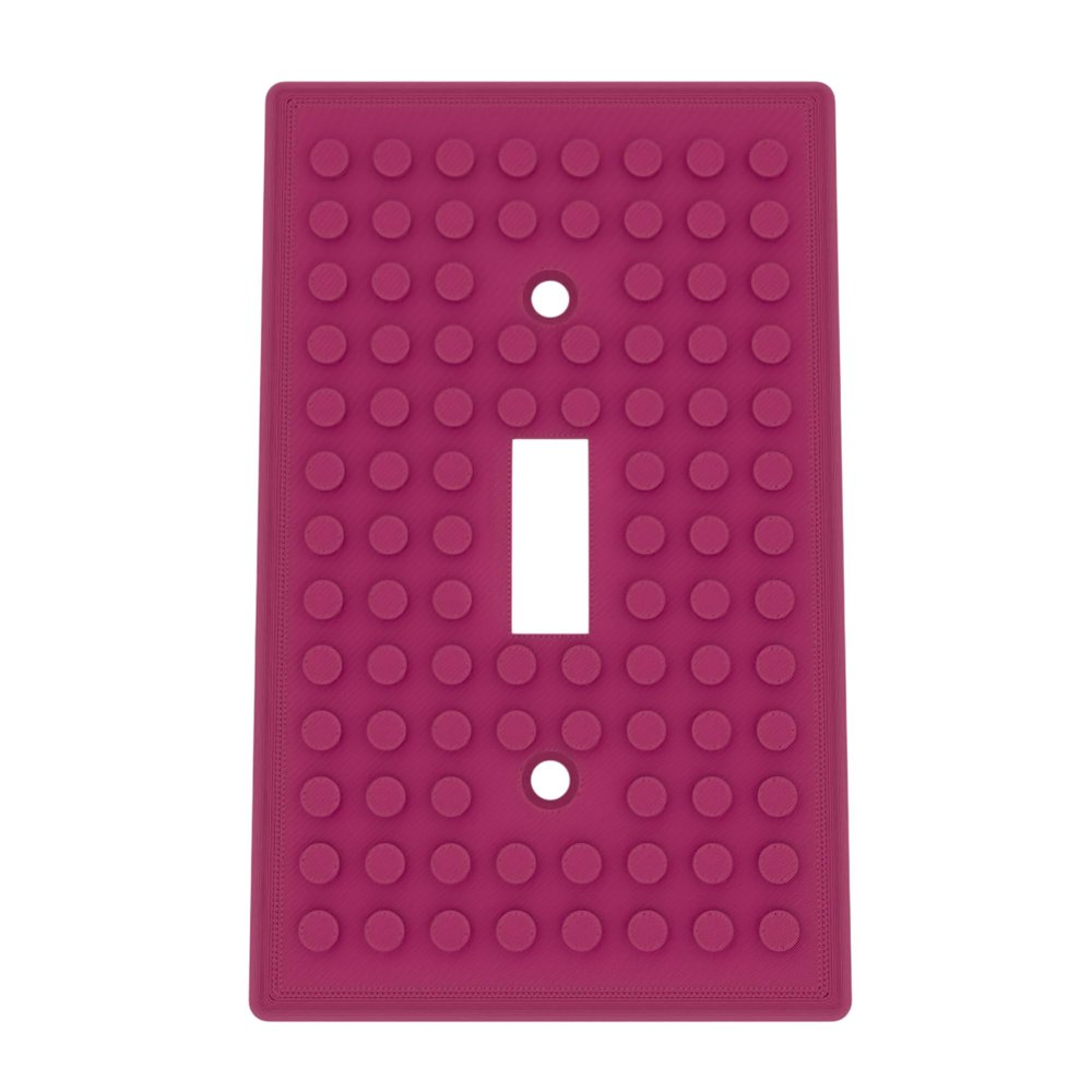 Building Brick Light Switch Cover Plate - Compatible with Standard Construction Blocks - Single Switch (Matte Plum)
