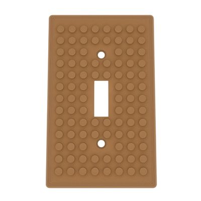 Building Brick Light Switch Cover Plate - Compatible with Standard Construction Blocks - Single Switch (Matte Caramel)