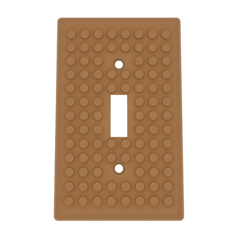 Building Brick Light Switch Cover Plate - Compatible with Standard Construction Blocks - Single Switch (Matte Caramel)
