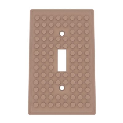 Building Brick Light Switch Cover Plate - Compatible with Standard Construction Blocks - Single Switch (Matte Latte Brown)