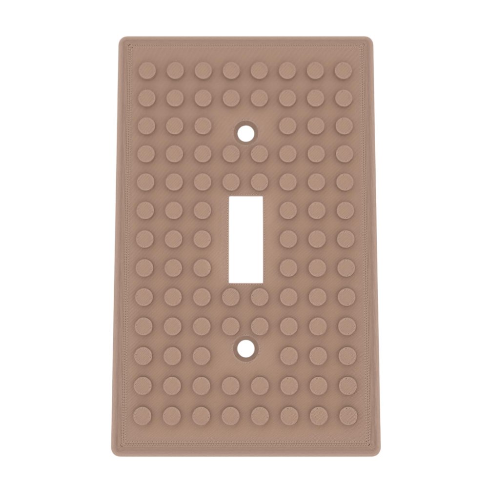 Building Brick Light Switch Cover Plate - Compatible with Standard Construction Blocks - Single Switch (Matte Latte Brown)