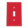 Building Brick Light Switch Cover Plate - Compatible with Standard Construction Blocks - Single Switch (Matte Scarlet Red) view 1
