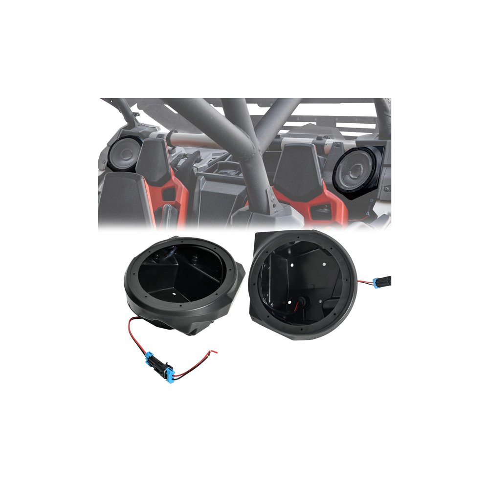 POKIAUTO Rear Seat 6.5'' Speaker Pods for Can Am Maverick X3 XDS XRS MAX Turbo RR 2017-2026 Accessories, Seat Rear 6.5in Speakers Enclosures Holders Mounts for Can-Am X3, One Pair