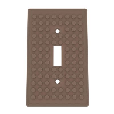 Building Brick Light Switch Cover Plate - Compatible with Standard Construction Blocks - Single Switch (Matte Dark Brown)