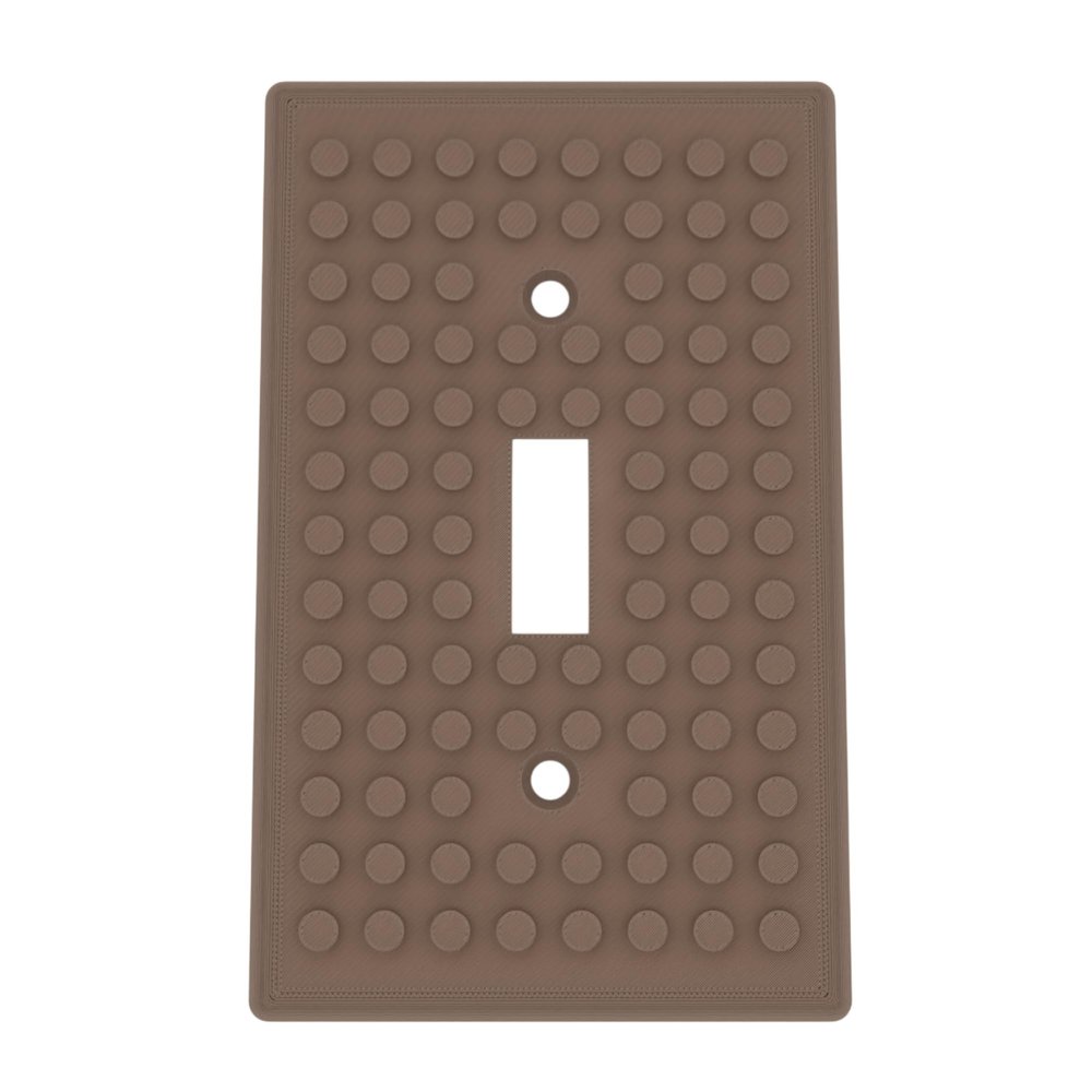 Building Brick Light Switch Cover Plate - Compatible with Standard Construction Blocks - Single Switch (Matte Dark Brown)